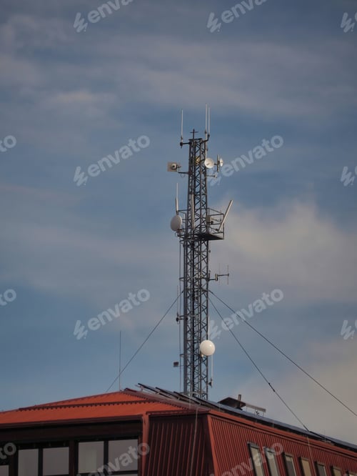 Preview: Communication tower with sky on the background
