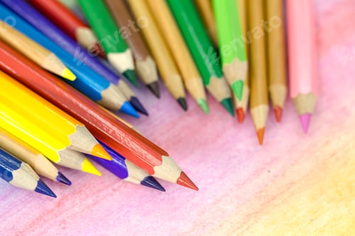 Preview: Large colored pencils close-up
