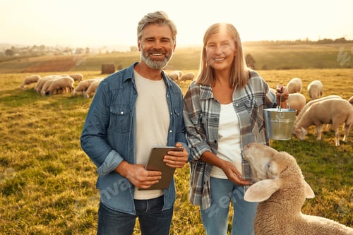 Preview: Mature couple working on the farm