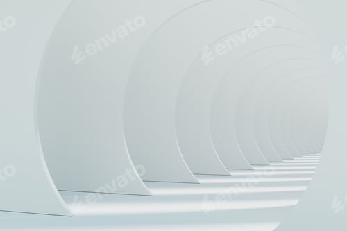 Preview: white tunnel pathway or building bridge abstract design