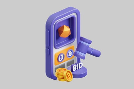 Preview: A colorful object with a hammer and coins.