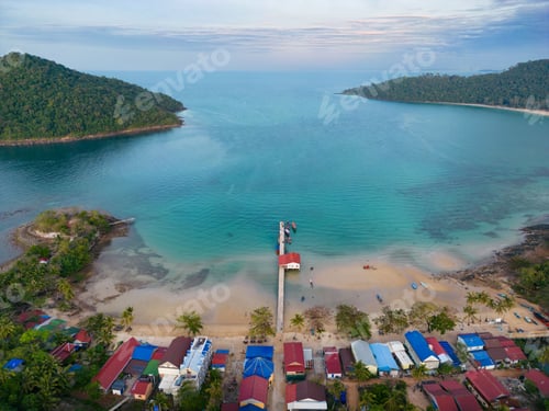 Preview: Aerial shot of the M'Pai Bay in Koh Rong Samloem, Cambodia
