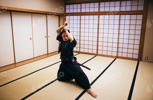Preview: Samurai training in a traditional dojo, in Tokyo