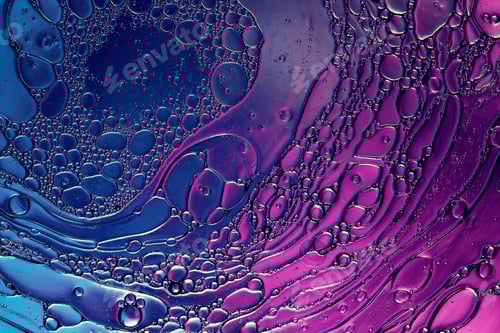 Preview: water in motion, dynamic background in vivid neon light