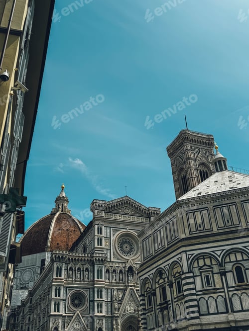 Preview: dome on top and a clock tower in florence