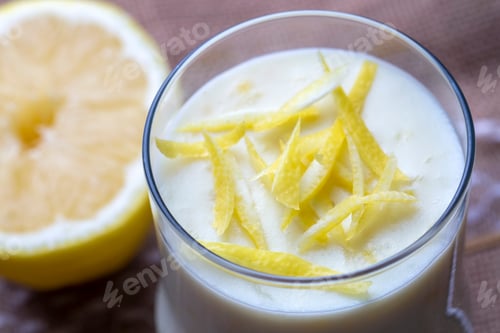 Preview: Traditional Delicious Turkish dessert; Lemon rice pudding (Turkish name; Limonlu Sutlac)