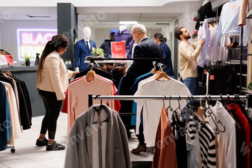 Preview: People buy clothes in outlet store