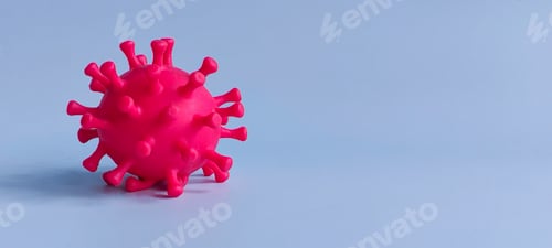 Preview: Red Coronavirus Model on a Light Blue Surface