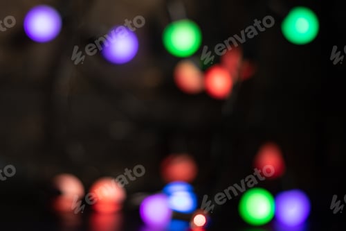 Preview: Bokeh Lights Colorful Garland Lights Blurred In The Background Multicolored Light Background On