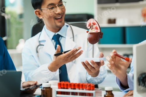 Visualização: Um grupo diversificado de profissionais de saúde, incluindo médicos, enfermeiros e especialistas