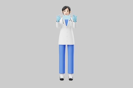Preview: Cartoon doctor with face mask