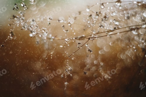 Preview: Drops of water on summer grass with beautiful bokeh