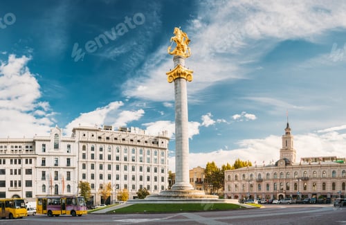 Preview: Tbilisi, Georgia, Eurasia. Liberty Monument Depicting St George