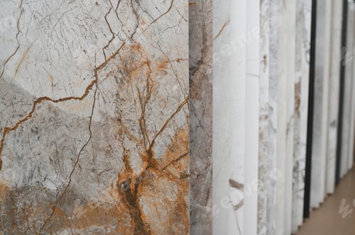 Preview: Large assortment of floor tiles or a selection at a hardware store. Repair material