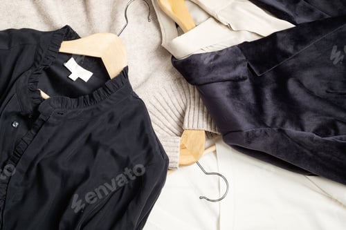 Preview: Elegant Clothing Hangers on a Neutral Background