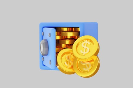 Preview: Money safe with gold coins