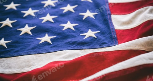 Preview: USA flag, US of America sign symbol background, closeup view