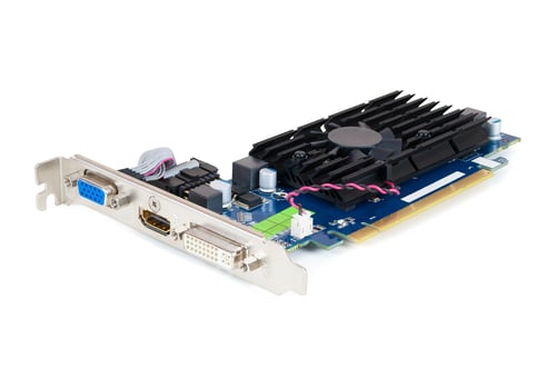 Preview: Computer graphics card on white background
