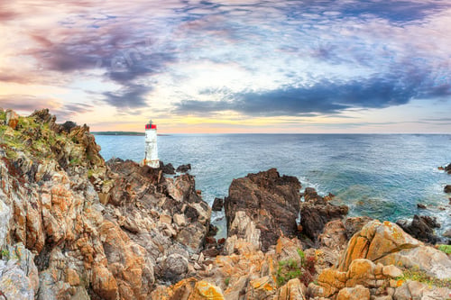 Preview: Breathtaking view of sunrise over Capo Ferro Lighthouse.