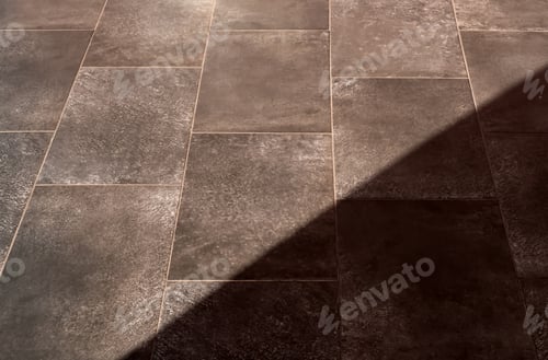 Preview: Stone floor of natural slate tile paving with sunlight shadow overlay