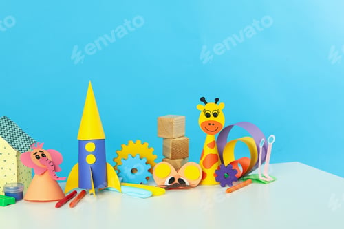 Preview: Concept of World Children's Day against blue background