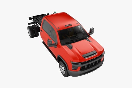 Preview: Red Pickup Truck Chassis - Generic Cab