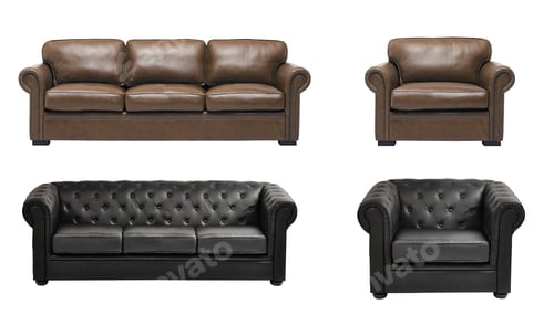 Preview: Nice and luxury leather sofa with armchair