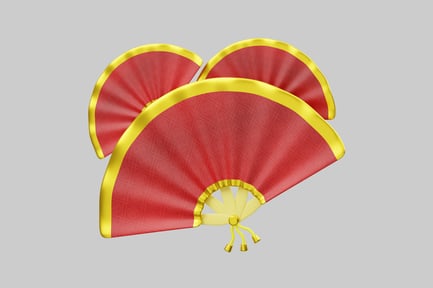 Preview: Festive decorative hand fan set