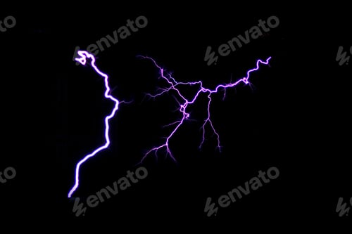 Preview: Two lightnings. Lightning template.