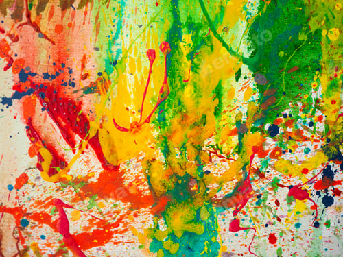 Preview: Abstract of vibrant colors splattered across the canvas