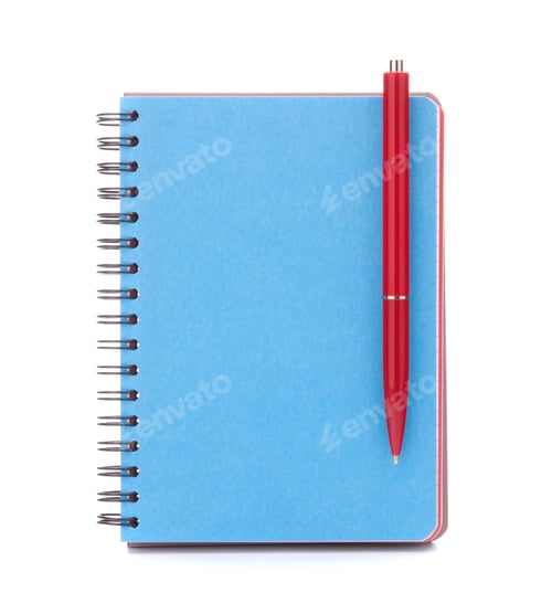 Preview: Blue cover notebook with pen