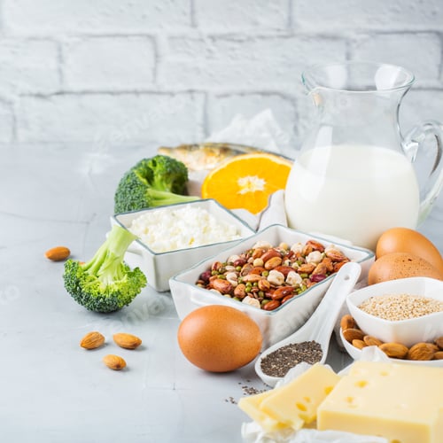Preview: Assortment of healthy calcium source food