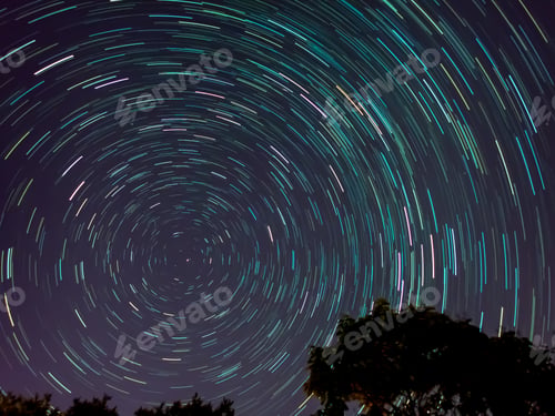 Preview: Beautiful shot of star trails against a night sky