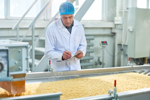 Preview: Senior Worker Overseeing Production of Food