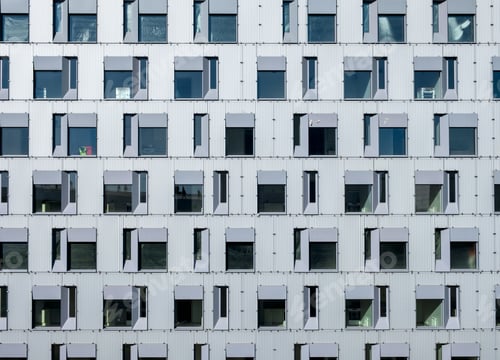 Preview: Pattern glass windows on residence building