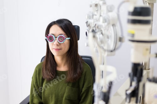 Preview: Patient with trial frame at clinic