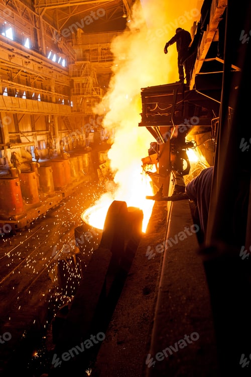 Preview: Steelworker near the tanks with hot metal