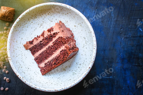 Preview: Chocolate Cake With Cream (Sweet And Delicious Homemade Dessert, Prague Cake) Menu Concept