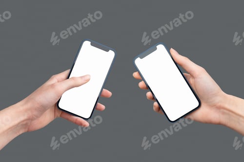 Preview: Hands holding phones and transfer messages