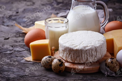 Preview: Milk, cottage cheese, sour cream, butter, eggs