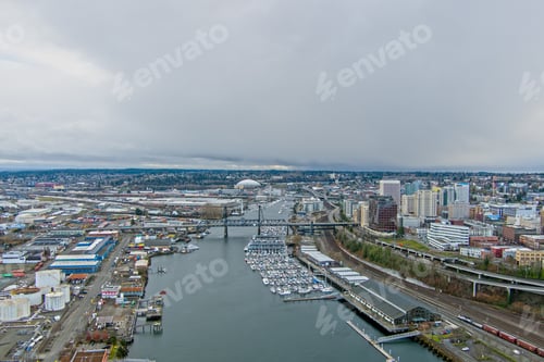 Preview: Aerial view of the Tacoma, Washington waterfront