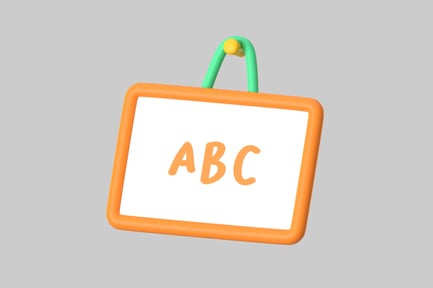 Visualização: ítem de apresentação em quadro branco Abc Cartoon