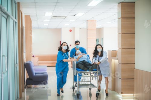 Preview: emergency patient, professional doctor working for help at hospital clinic health care