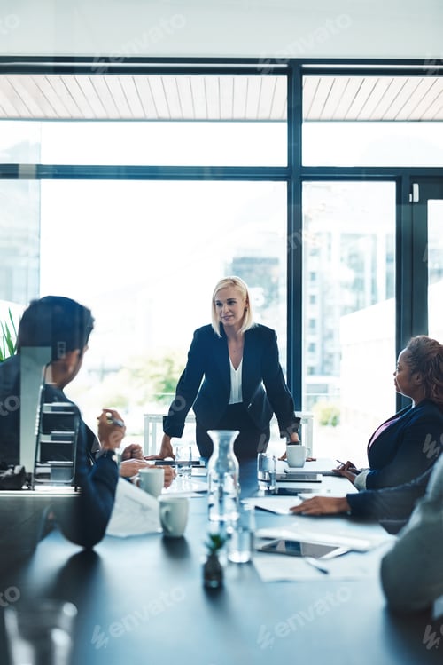 Preview: Cropped shot of an attractive young businesswoman giving a presentation in the boardroom