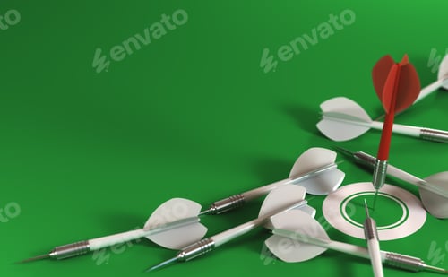 Preview: Optimal or best strategy concept. Darts and target.