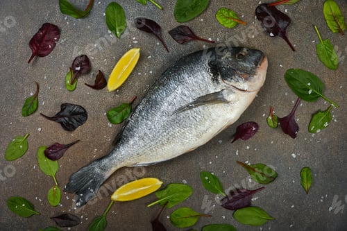 Preview: Raw Dorada sea bream fish on table