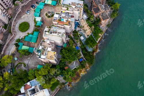 Preview: Tuen Mun, Hong Kong 16 May 2019: Aerial view of Hong Kong gold coast