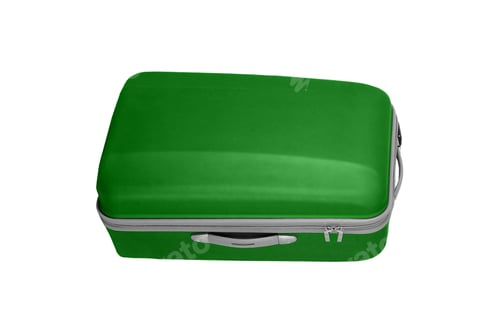 Preview: Green suitcase isolated over a white background