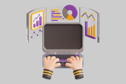 Preview: Digital statistics laptop interface asset