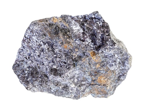 Preview: rough Galena with Chalcopyrite rock isolated
